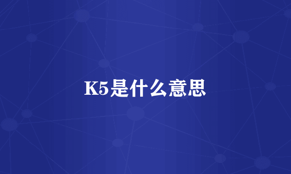 K5是什么意思