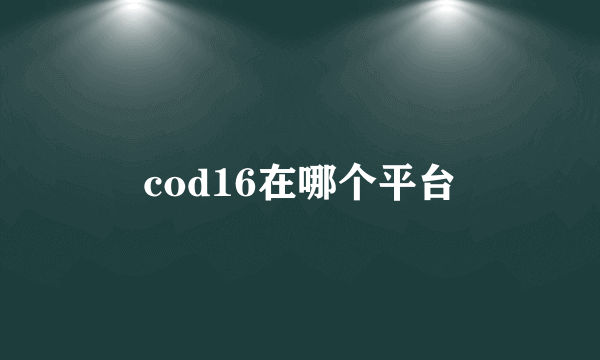 cod16在哪个平台