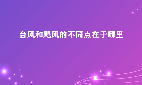 台风和飓风的不同点在于哪里