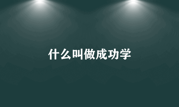 什么叫做成功学