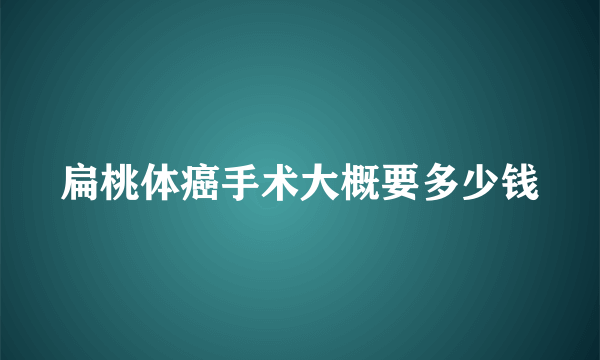 扁桃体癌手术大概要多少钱