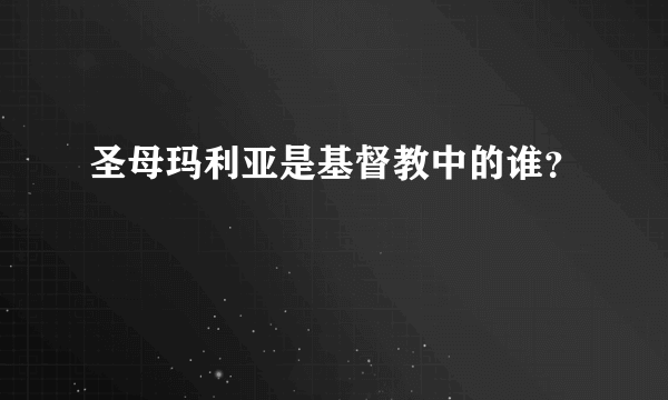 圣母玛利亚是基督教中的谁？