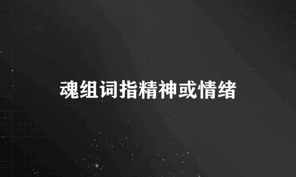 魂组词指精神或情绪