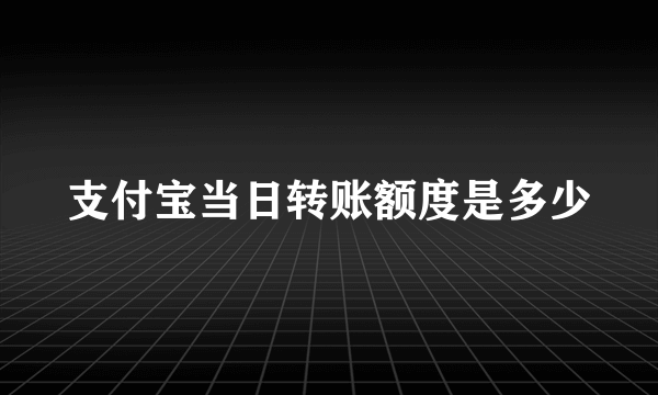 支付宝当日转账额度是多少