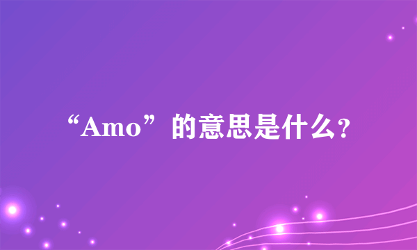 “Amo”的意思是什么？