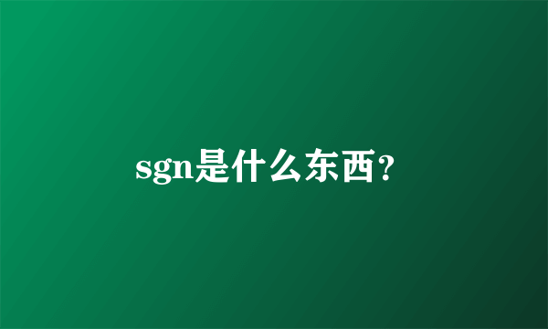 sgn是什么东西？