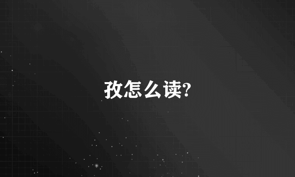 孜怎么读?