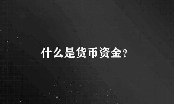 什么是货币资金？