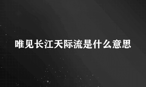 唯见长江天际流是什么意思