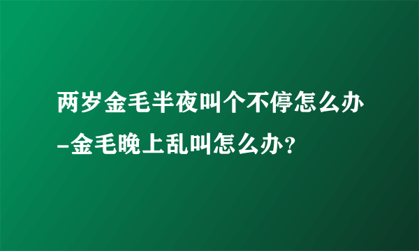 两岁金毛半夜叫个不停怎么办-金毛晚上乱叫怎么办？