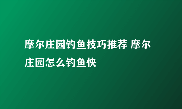 摩尔庄园钓鱼技巧推荐 摩尔庄园怎么钓鱼快