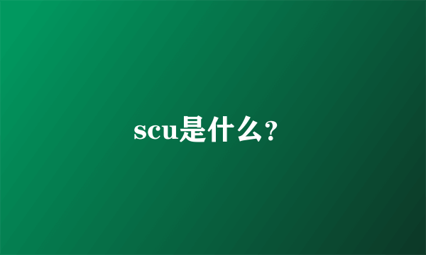 scu是什么？