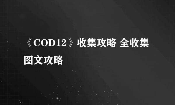 《COD12》收集攻略 全收集图文攻略