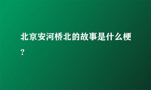 北京安河桥北的故事是什么梗？