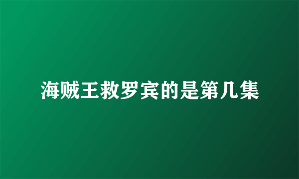 海贼王救罗宾的是第几集