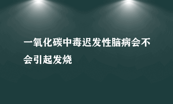 一氧化碳中毒迟发性脑病会不会引起发烧