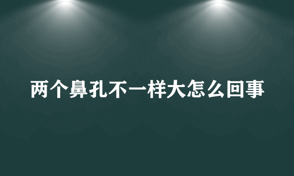 两个鼻孔不一样大怎么回事