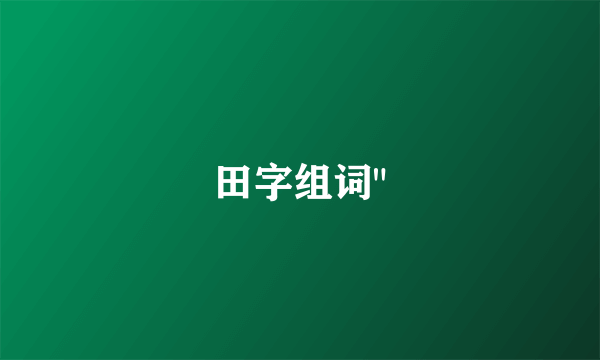 田字组词