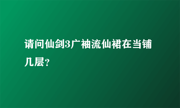 请问仙剑3广袖流仙裙在当铺几层？