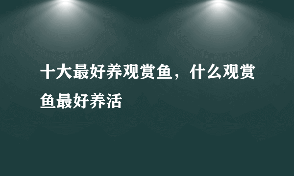 十大最好养观赏鱼，什么观赏鱼最好养活