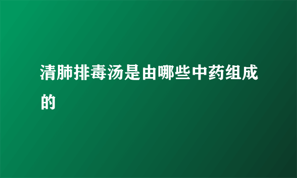 清肺排毒汤是由哪些中药组成的