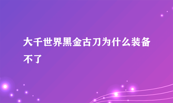 大千世界黑金古刀为什么装备不了