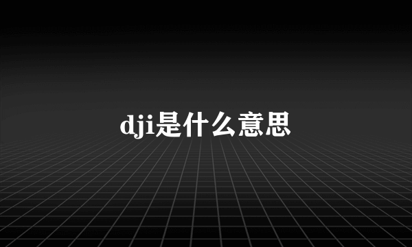 dji是什么意思