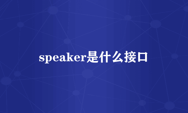 speaker是什么接口