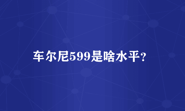 车尔尼599是啥水平？