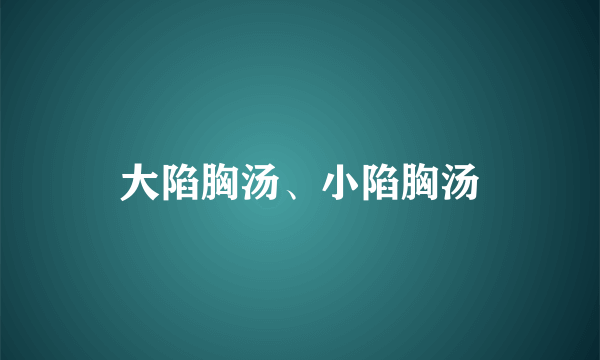 大陷胸汤、小陷胸汤