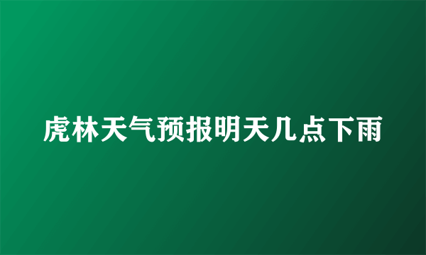 虎林天气预报明天几点下雨