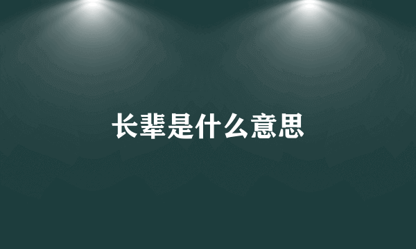 长辈是什么意思