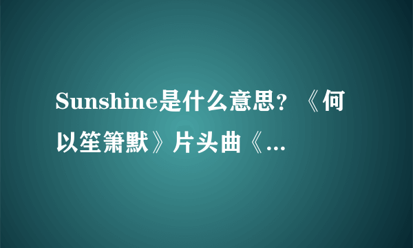 Sunshine是什么意思？《何以笙箫默》片头曲《My sunshine》歌词是什么？