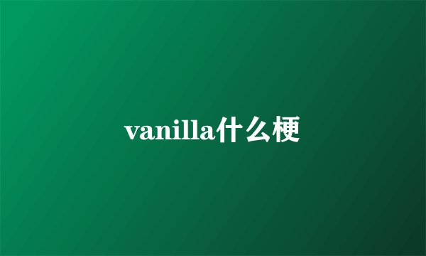 vanilla什么梗