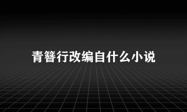 青簪行改编自什么小说