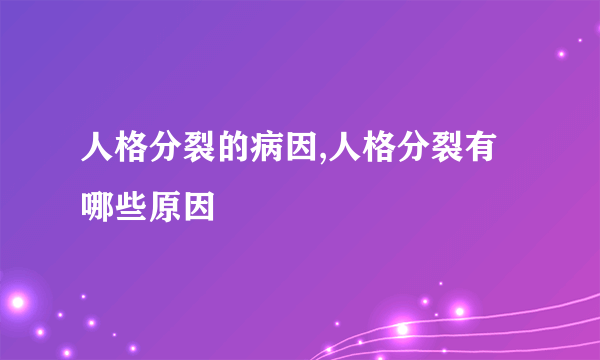 人格分裂的病因,人格分裂有哪些原因