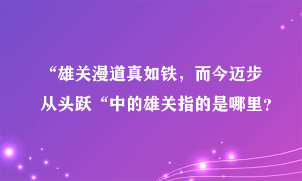 “雄关漫道真如铁，而今迈步从头跃“中的雄关指的是哪里？