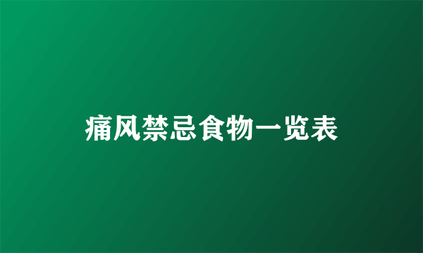 痛风禁忌食物一览表