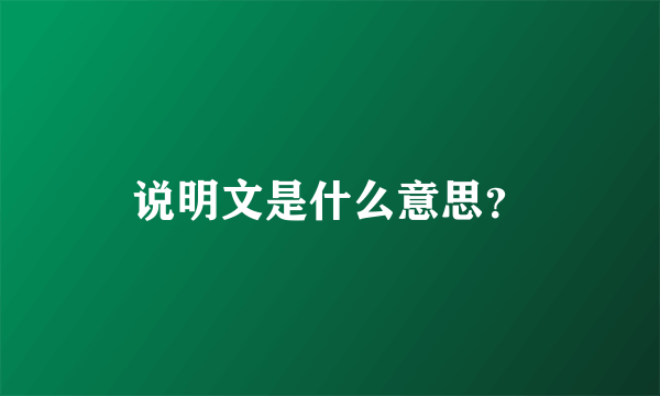 说明文是什么意思？