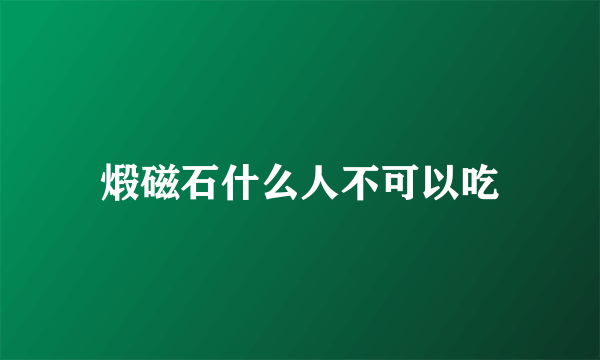 煅磁石什么人不可以吃