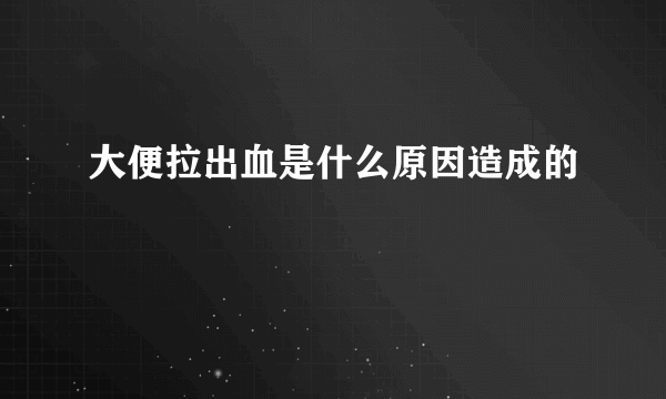 大便拉出血是什么原因造成的