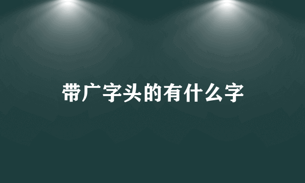 带广字头的有什么字