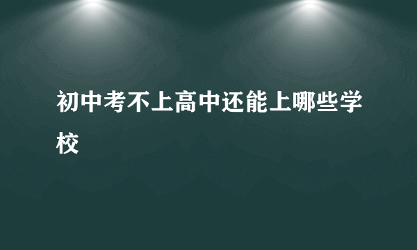 初中考不上高中还能上哪些学校