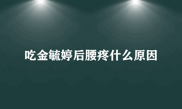 吃金毓婷后腰疼什么原因