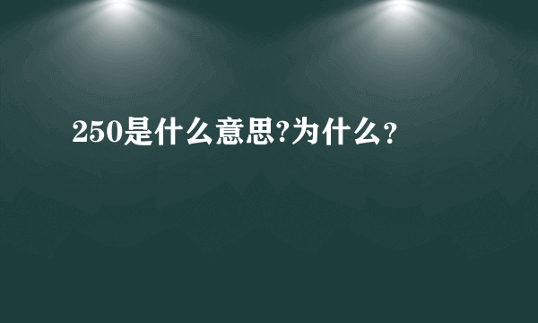 250是什么意思?为什么？