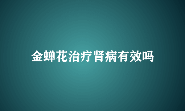 金蝉花治疗肾病有效吗