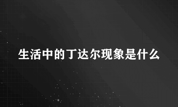 生活中的丁达尔现象是什么