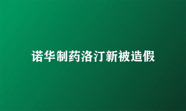 诺华制药洛汀新被造假