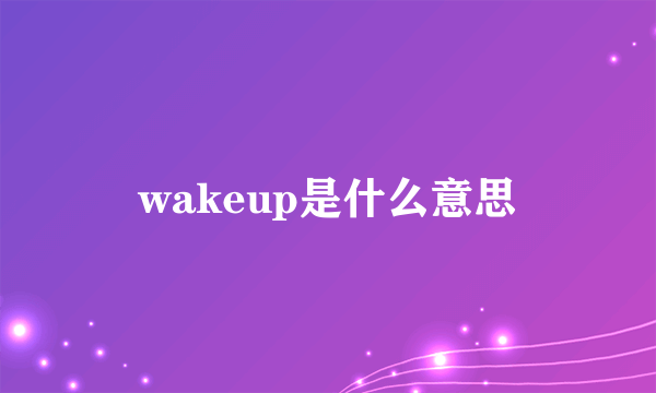 wakeup是什么意思