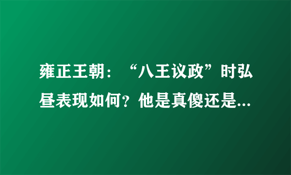 雍正王朝：“八王议政”时弘昼表现如何？他是真傻还是装糊涂？